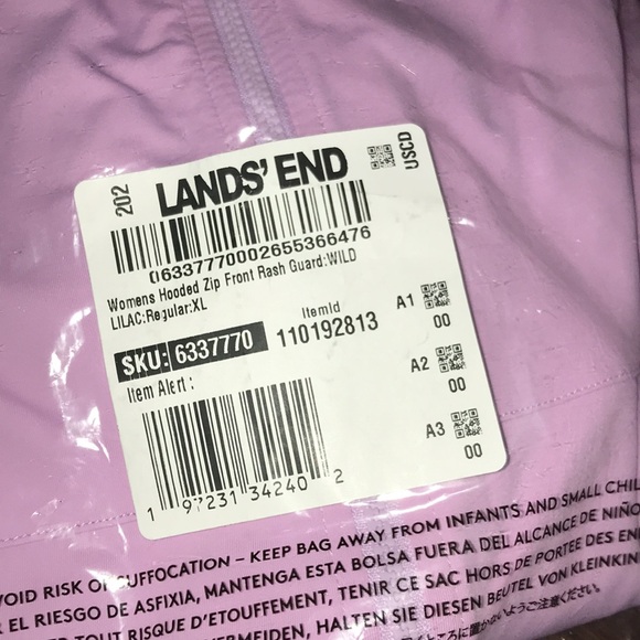 Hooded Full Zip Long Sleeve Rash Guard UPF 50 Cover-up w/Pockets NWT - Picture 4 of 6